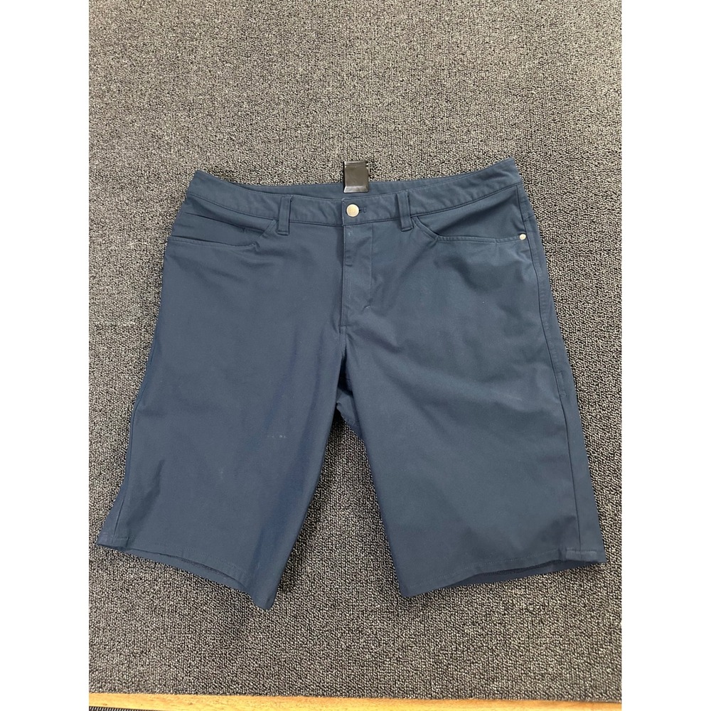 Lululemon Commission Shorts Navy Blue Mens 34 Golf Performance 11 Inseam